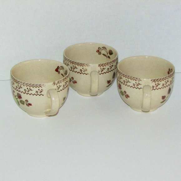 3 Johnson Bros. Old Granite Fruit Sampler Teacups Cottagecore Tea Cups - Picture 5 of 7